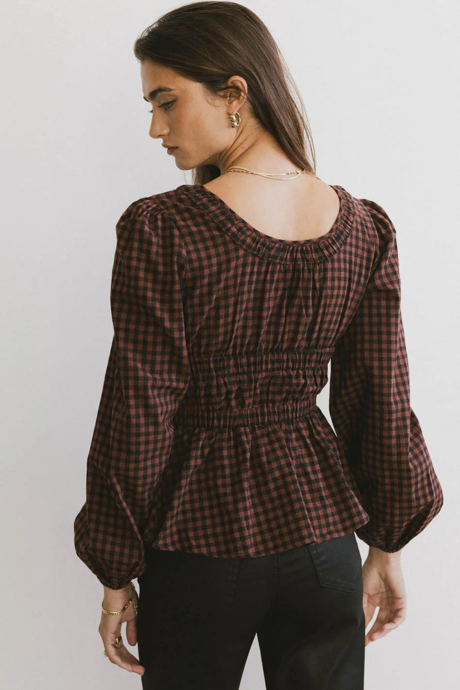 Ella Tie Peplum Blouse for Women | Elegant Ruffle Detail Tunic Top | Office Wear, Party Outfit & Casual Chic Style | FINAL SALE
