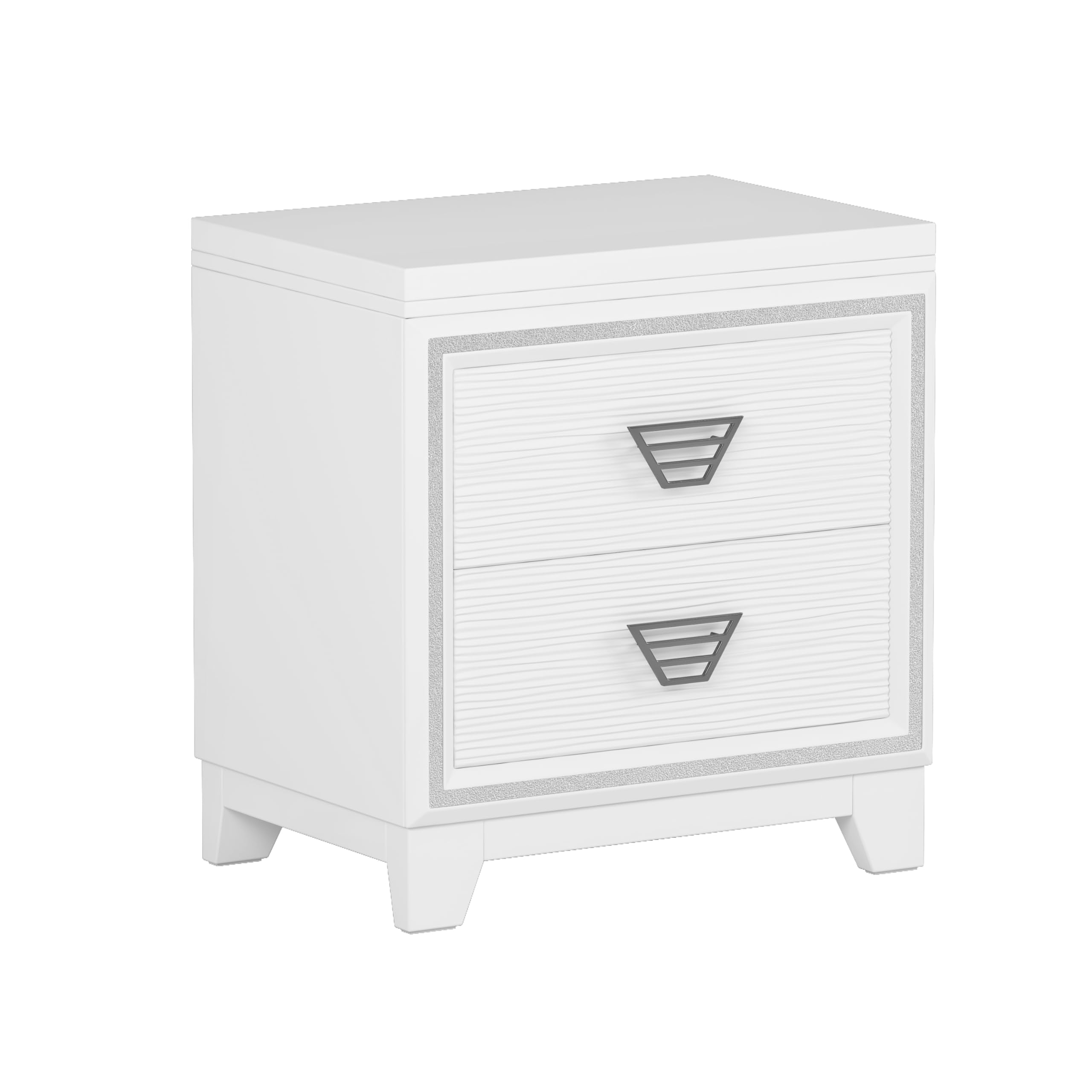 Harper & Bright Designs 3-Piece Queen Size Bedroom Set with LED Lights - Upholstered Bed, Nightstands & Dresser with Metal Handles - Modern White Wood Furniture for Master Bedroom, Guest Room & Apartment Decor
