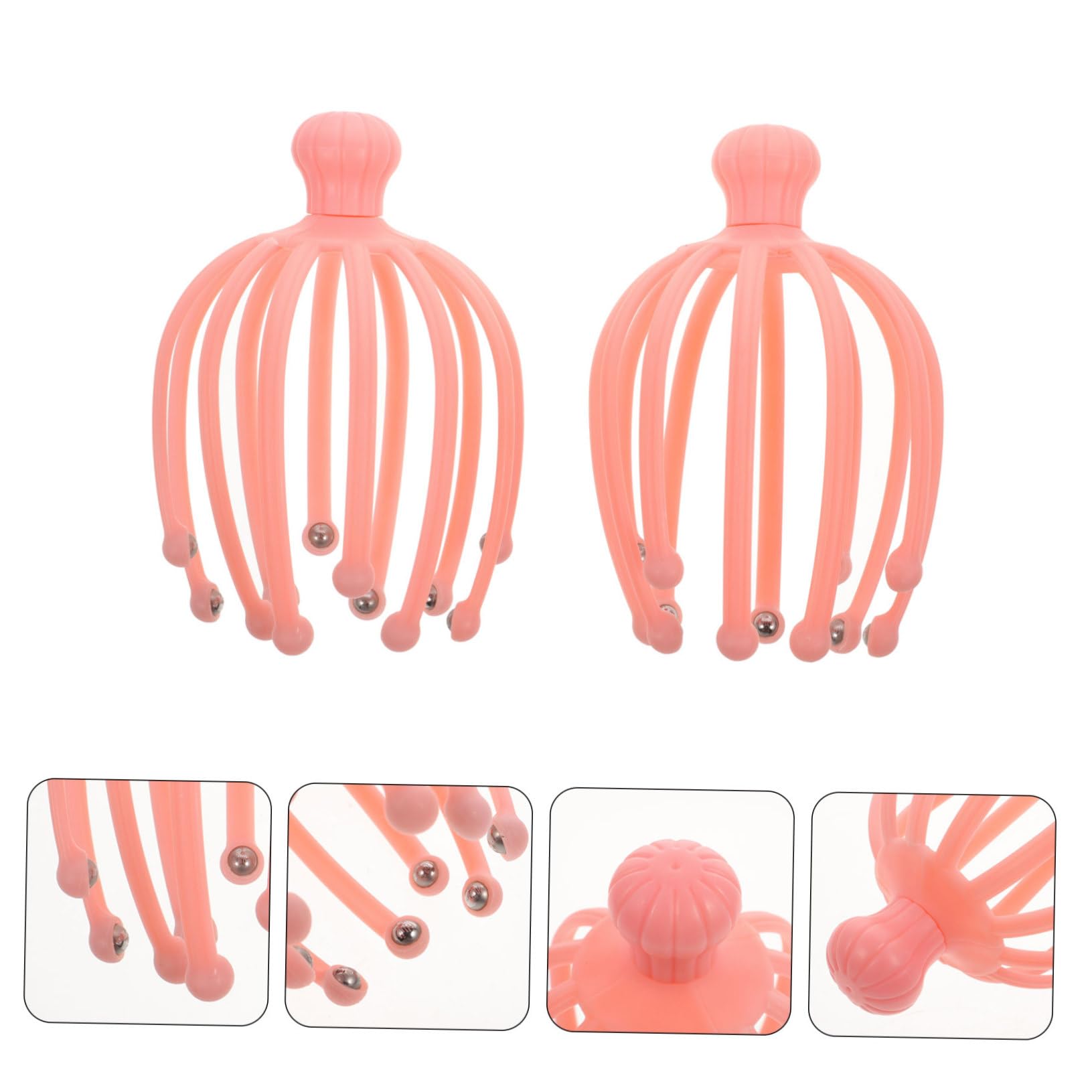 EXCEART 2-Pack Handheld Head Massager & Scalp Massager Tool - Stress Relief & Relaxation for Head, Neck & Shoulders - Perfect for Home, Office & Travel (Random Color)