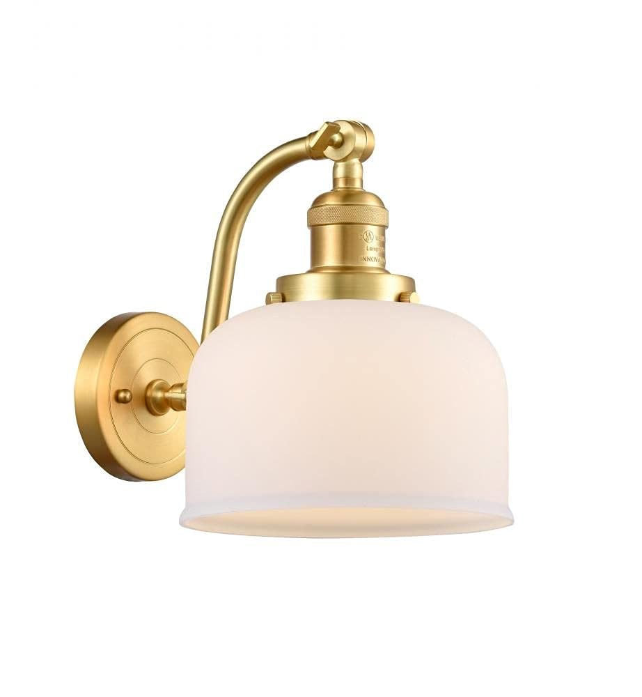 INNOVATIONS LIGHTING 515-1W-SG-G71-L X-Large Bell 1 Light Wall Sconce in Satin Gold - Perfect for Bedroom, Hallway & Entryway Lighting