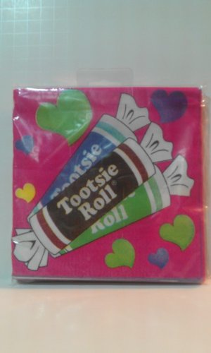 Tootsie Roll Party Napkins - 16 Count Colorful Candy Themed Paper Napkins for Birthday Parties, Baby Showers & Halloween Celebrations