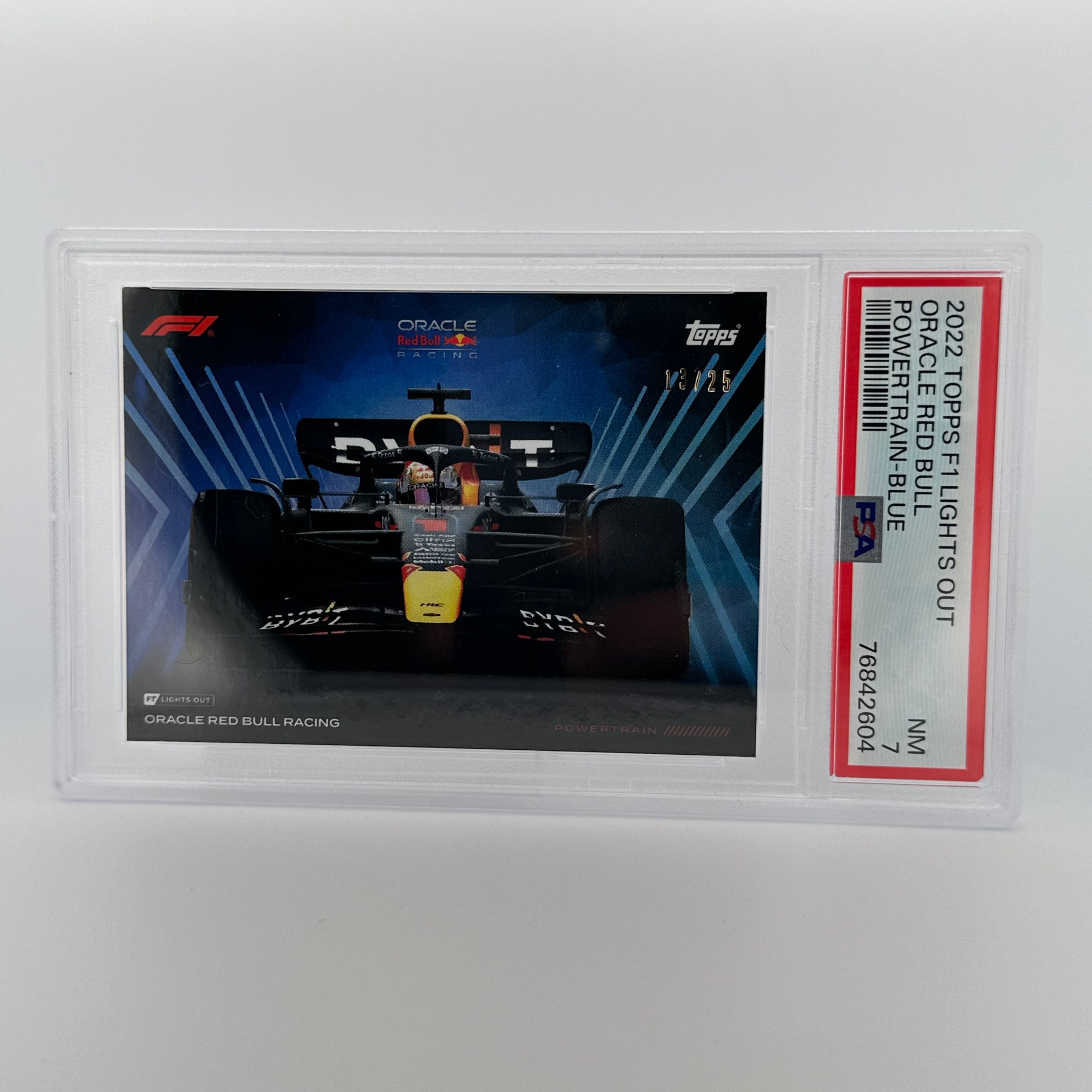 PSA 7 13/25 Oracle Red Bull Racing Powertrain Blue - Limited Edition Collectible for Formula 1 Fans & Motorsport Enthusiasts - Perfect for Display, Racing Memorabilia Collections, and Gift Giving