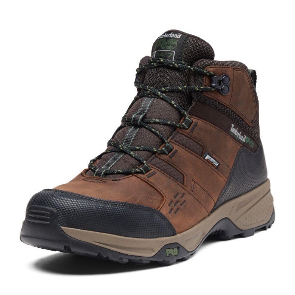 Timberland PRO Switchback LT Men's Waterproof Steel Toe Work Boots - Brown TB0A61T7214 | Durable Safety Shoes for Construction, Warehouse & Outdoor Work