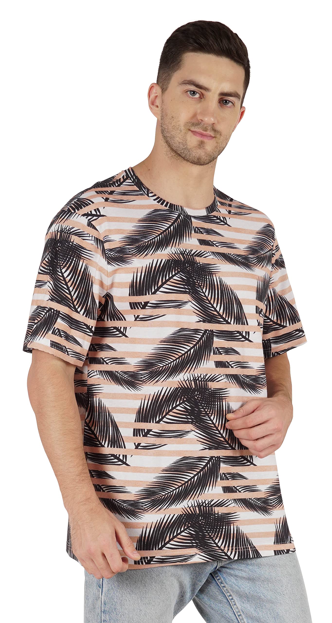 Inkmeso Men's Half Sleeve Loose Fit Printed Casual T-Shirt - Breathable Cotton Tee for Beach, Holiday & Summer Outfits | Trendy Graphic Shirt for Streetwear, Travel & Casual Wear