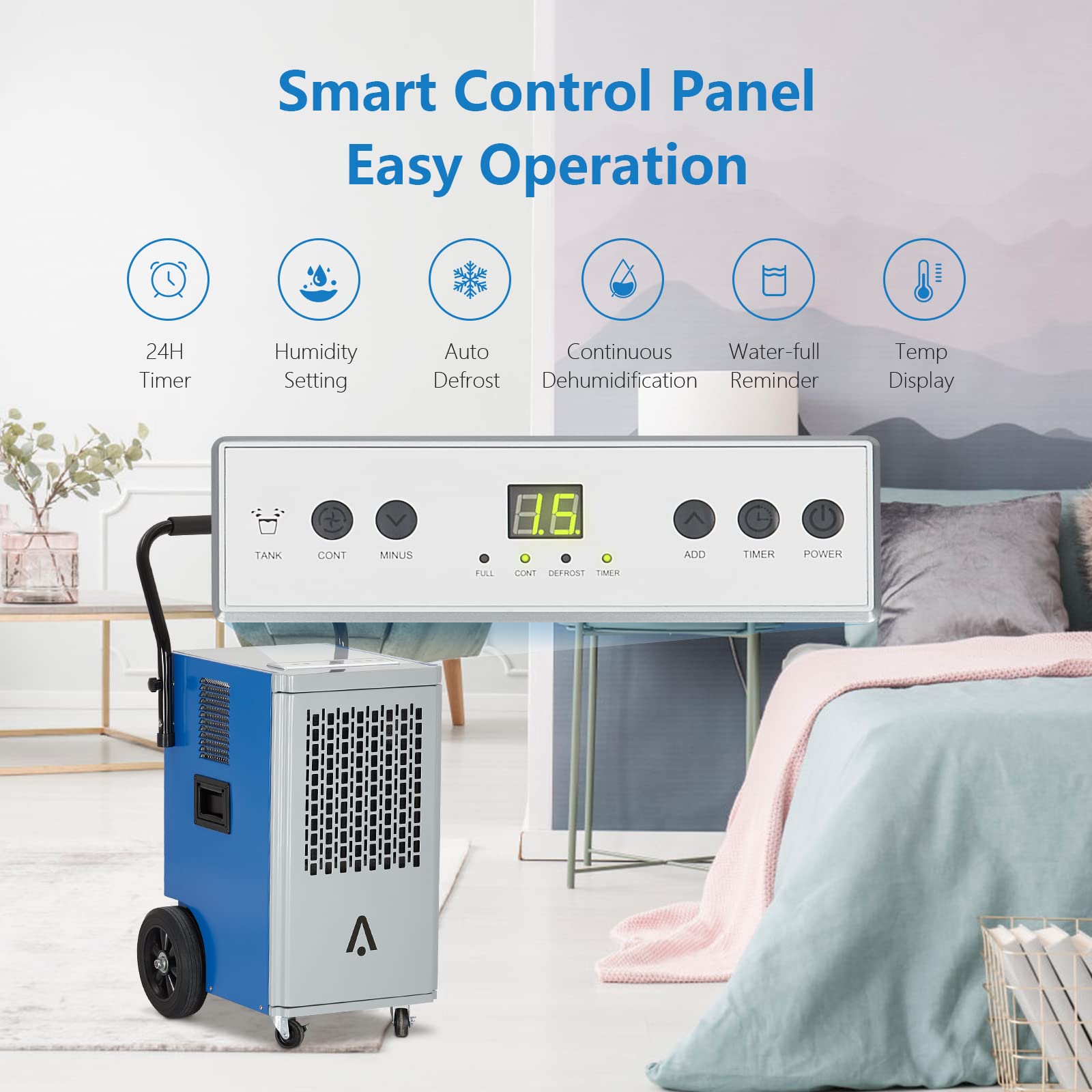 GARVEE 140 Pints Industrial Dehumidifier for Large Spaces - Powerful Moisture Removal for Basements, Garages, Warehouses & Commercial Use | Heavy Duty Home & Business Humidity Control