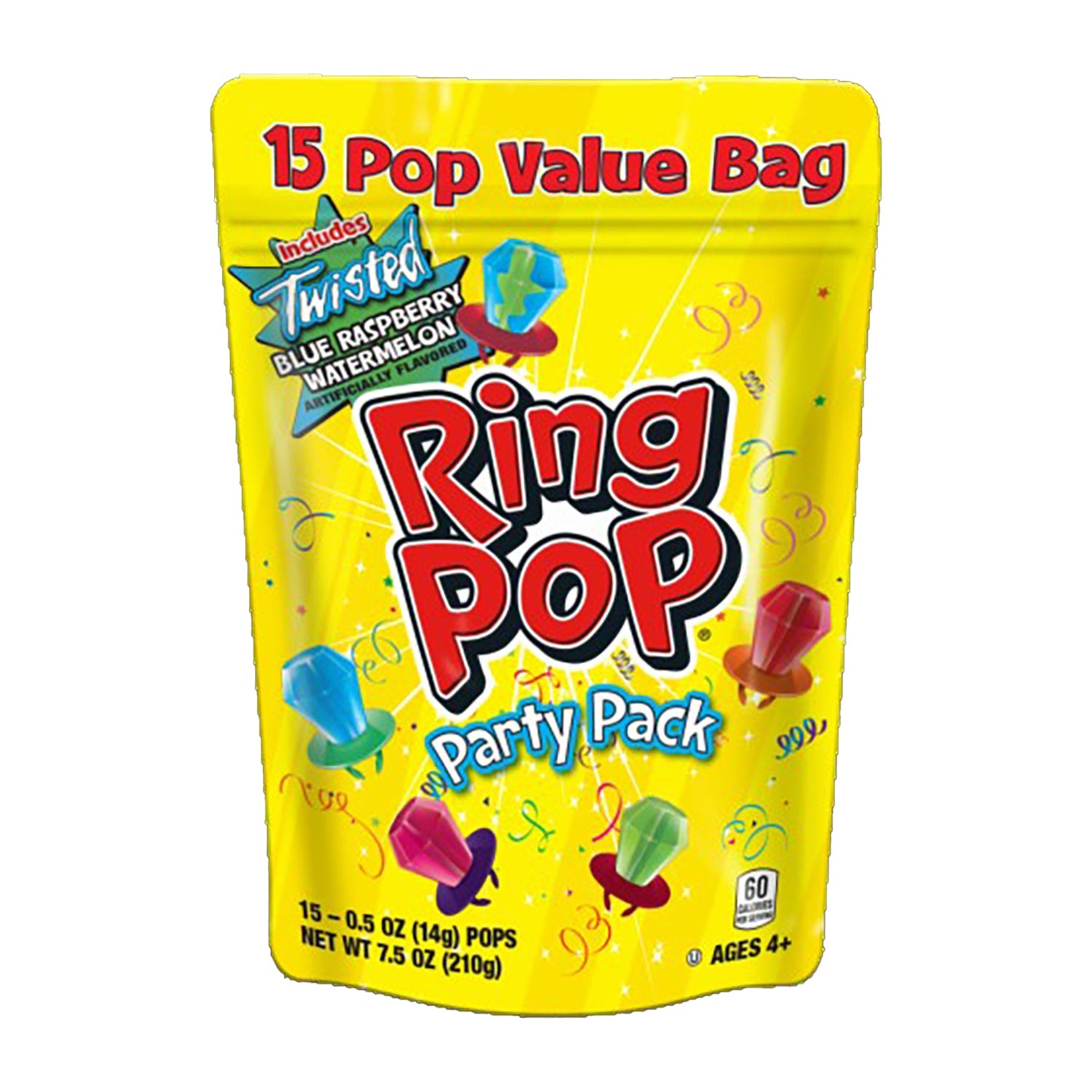 Bazooka Ring Pop Lollipops - 15ct Bulk Bag | Fun Party Favors, Halloween Treats, Birthday Candy for Kids
