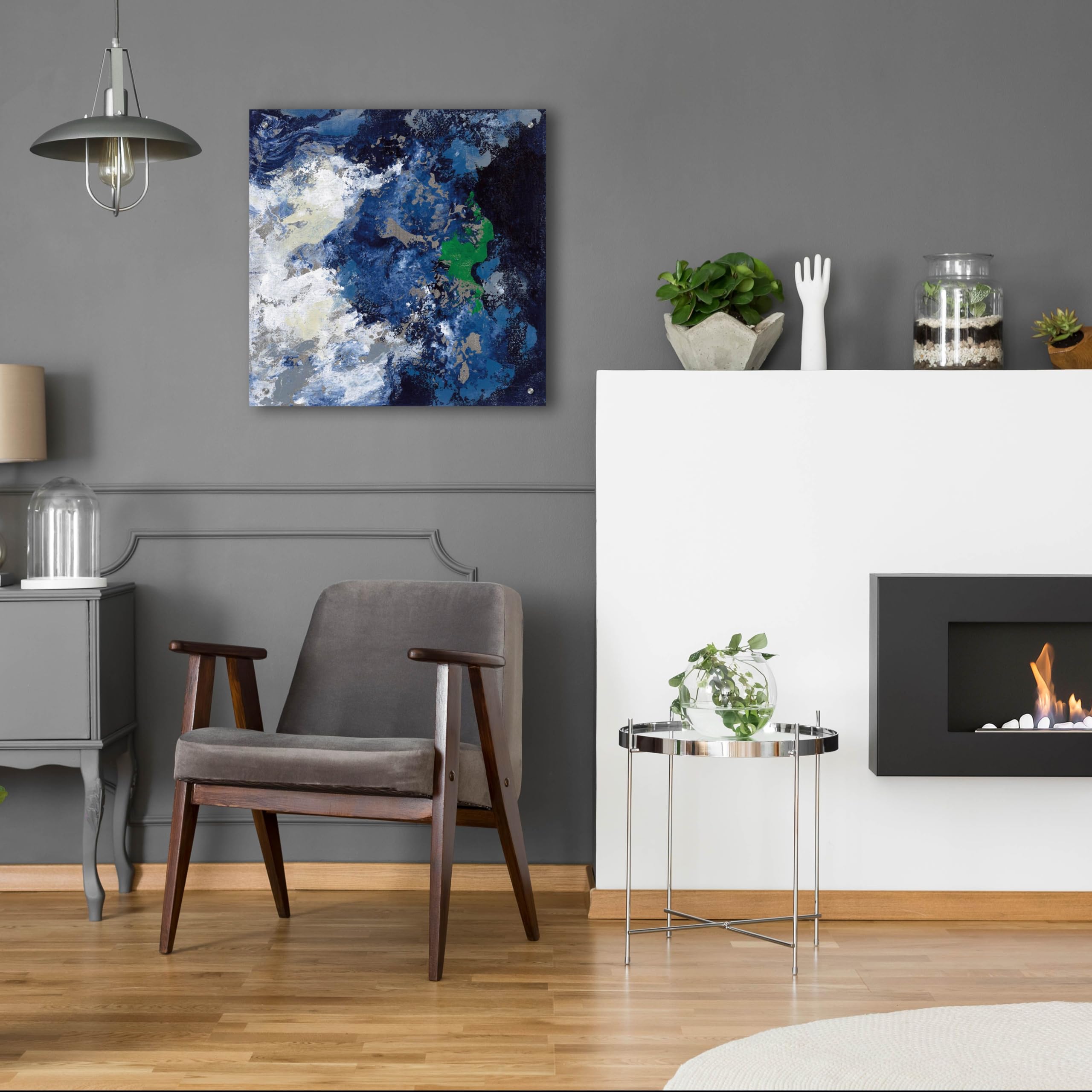Epic Art 'Northern Coast III' by Silvia Vassileva - 24x24 Inch Acrylic Glass Wall Art Painting, Modern Coastal Home Decor for Living Room, Bedroom & Office