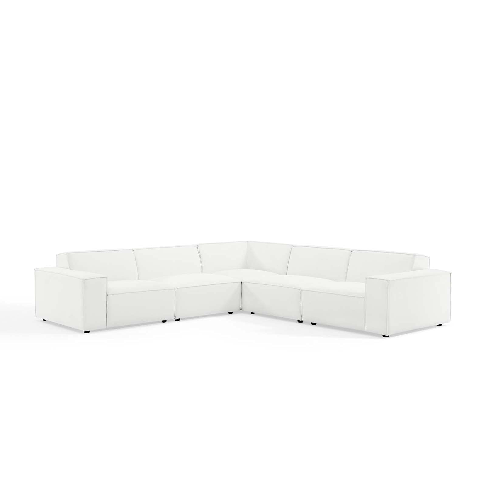Modern White Fabric Sectional Sofa Set - Contemporary Living Room Couch for Home, Lounge, Hotel Lobby & Hospitality Spaces - Perfect for Family Gatherings, Relaxing & Stylish Interior Decor
