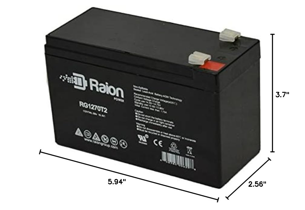 Raion Power 12V 7Ah AGM Sealed Lead Acid Battery - Replacement for Altronix SMP3PMCTXPD4 Security Systems (6 Pack) - Perfect for Home Alarm, CCTV, and Backup Power Applications
