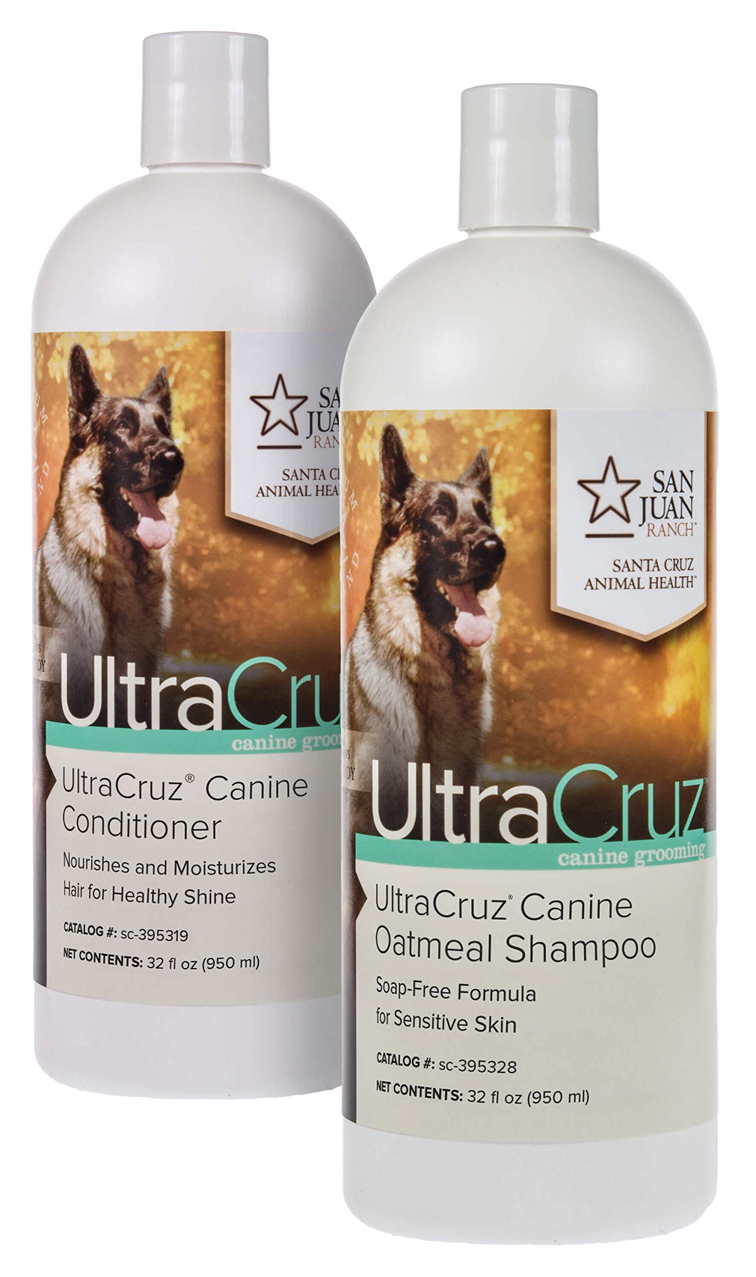 UltraCruz Oatmeal Dog Shampoo & Conditioner Set for Itchy Skin - 32oz Each - Gentle Hypoallergenic Pet Grooming for Dry Skin Relief - Perfect for Bath Time & Allergy-Prone Dogs