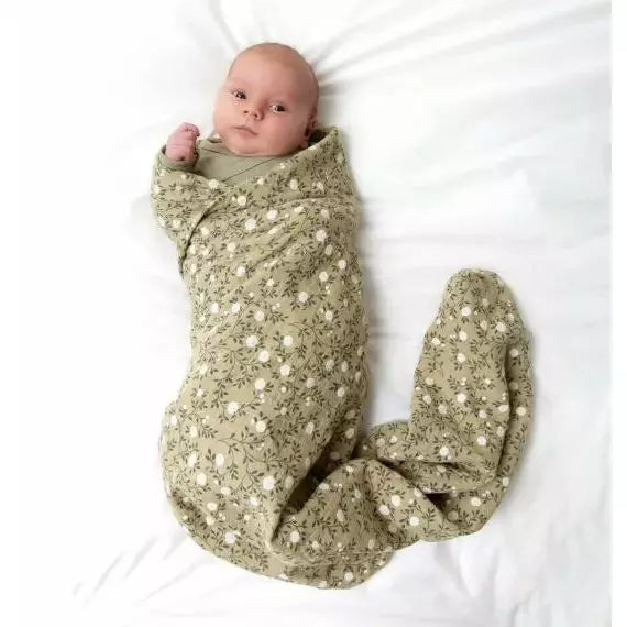 2-Pack Soft Muslin Cloths - Blossom & Dark Sage | Gentle Baby Swaddle Blankets, Nursing Covers & Burp Cloths for Newborn Care