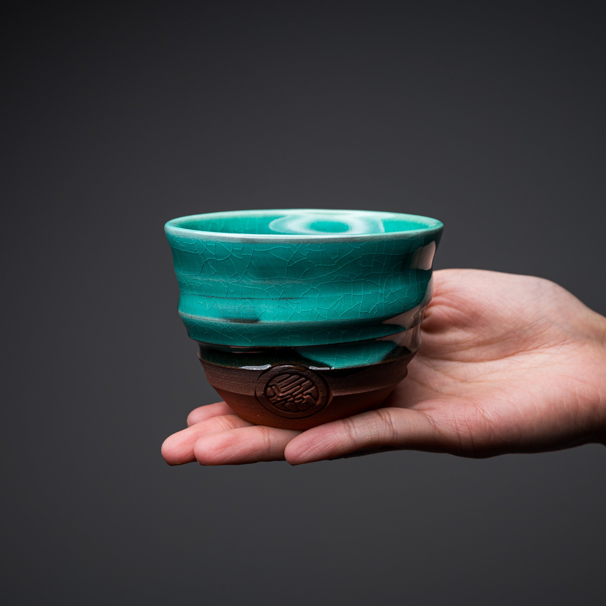NINSHU Japanese Tea Cup & Dessert Bowl - Hana Roku Shou (花緑青) Ceramic Set for Matcha, Coffee, Ice Cream & Dessert Serving