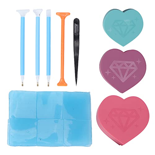 Diamond Painting Kit for Adults & Kids - DIY Diamond Art Tools with Rhinestone Point Drill Pen, Heart Beads & Sorting Trays - Complete Nail Art & Craft Accessories Set (Blue) | Perfect for Home Decor, Gift Making & Stress Relief Activities