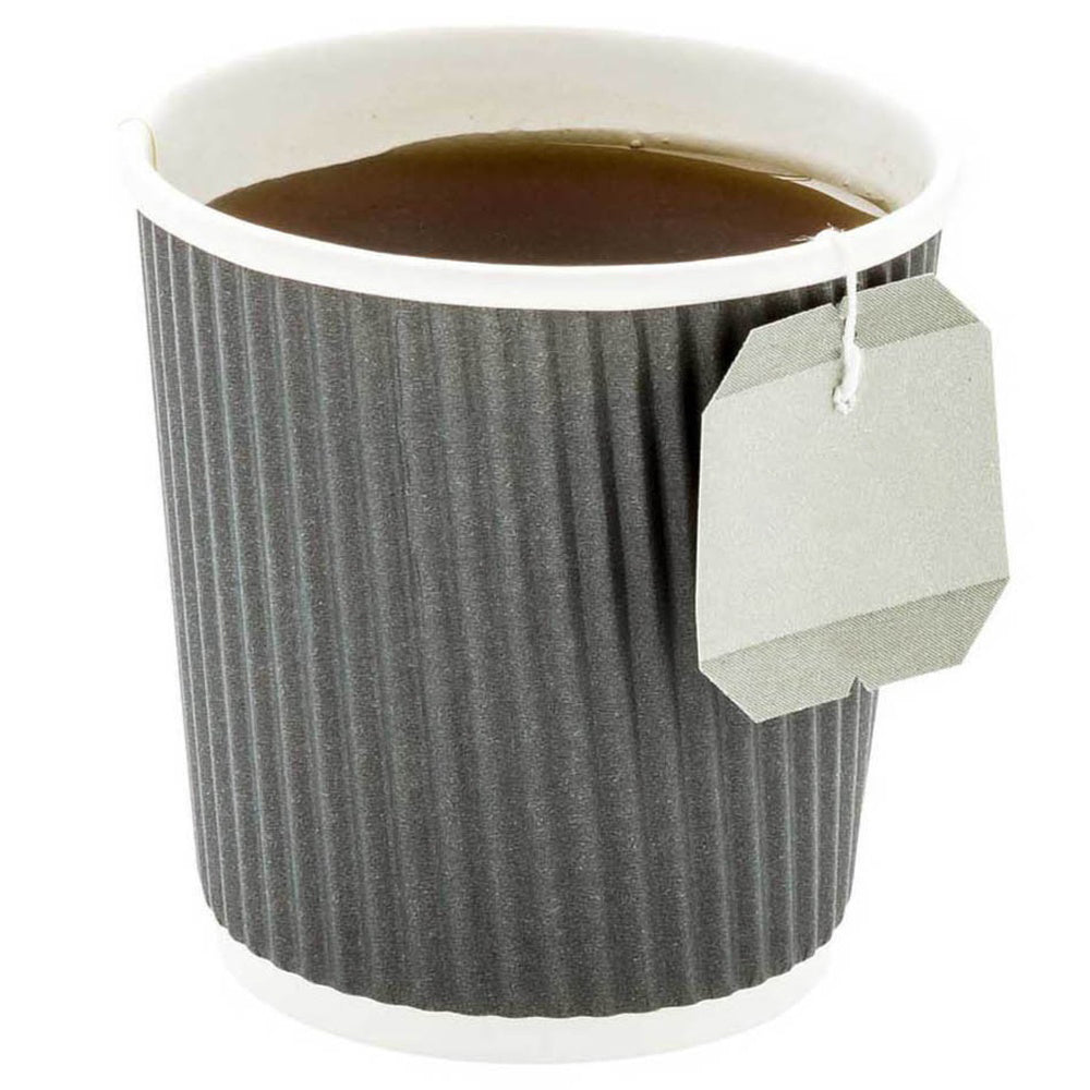 4 oz Gray Paper Coffee Cups with Ripple Wall - 2.5