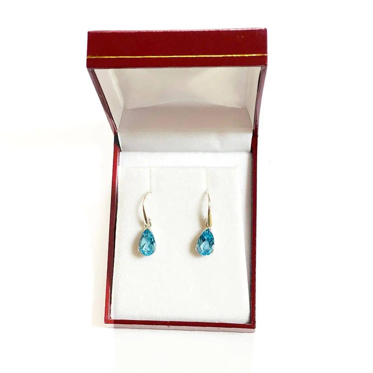 Blue Topaz Sterling Silver Earrings for Women - Dainty Stud Earrings, 925 Silver Jewelry - Perfect for Gifts, Weddings & Everyday Wear