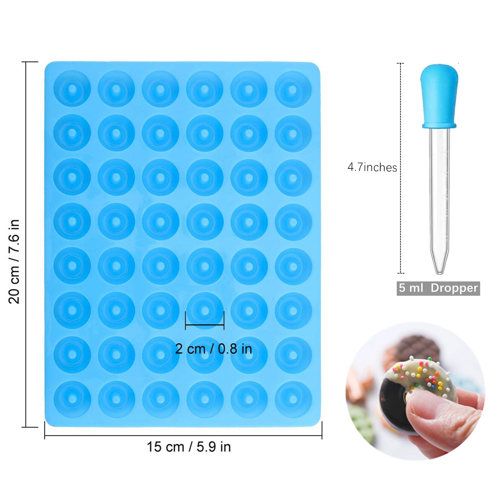 JOERSH Mini Round Silicone Candy Molds - 192 Cavity Donut Shaped Mold for Gummy, Chocolate, Hard Candy, Caramels, Fondant & Fruit Loops | Perfect for DIY Desserts, Party Treats & Baking Decorations