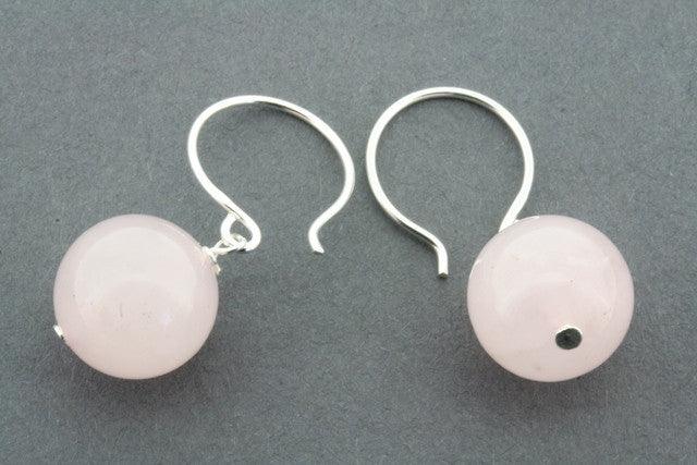 Rose Quartz Ball Drop Earrings - Sterling Silver Jewelry for Women | Elegant Dangle Earrings for Parties, Weddings & Everyday Wear