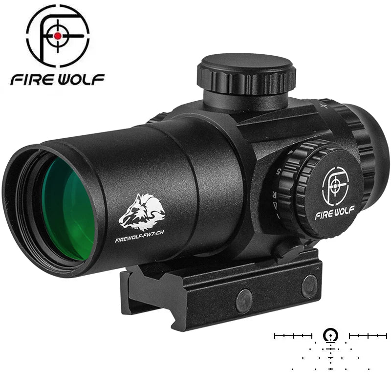FIRE WOLF 3X30 Prism Scope - Compact Hunting Sight with 1/2 MOA, Waterproof & Shockproof up to 1000G, Fits 20mm Rail - Perfect for Tactical Shooting, Hunting, and Outdoor Adventures