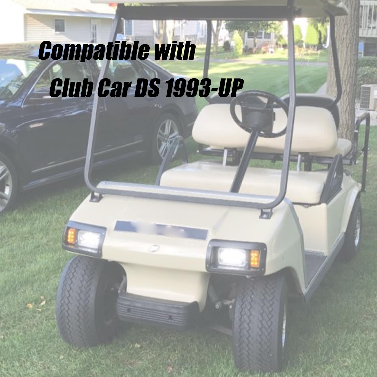 Club Car DS 1993-Up LED Headlight & Tail Light Kit - 12V Street Legal Lights with Turn Signal Wiring Harness for Gas & Electric Golf Carts | Perfect for Night Driving, Neighborhood Cruising & Golf Course Safety