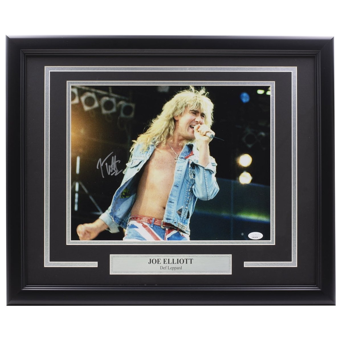 Joe Elliott Autographed 11x14 Framed Def Leppard Photo with Blonde Hair - JSA Certified - Perfect for Rock Music Fans & Memorabilia Collectors