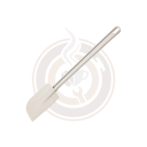 Omcan 10-Inch White Rubber Scraper with Ergonomic Plastic Handle - Ideal for Baking, Cooking, and Kitchen Dough Mixing (Model 80030)