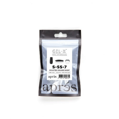 Apres Gel X Nail Tips (50pc) - Sculpted Short Square Press On Nails for Manicure & DIY Nail Art | Perfect for Home, Salon, and Professional Use