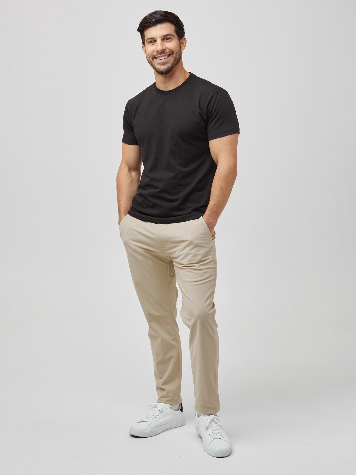 Black Crew Neck T-Shirt for Men - Soft Cotton Casual Tee - Perfect for Everyday Wear, Gym & Outings