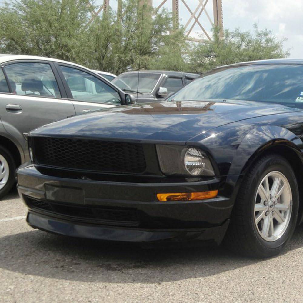 2005-2009 Ford Mustang V6 3C Style Front Bumper Lip Chin Spoiler - Durable PU Material for Enhanced Aerodynamics & Sporty Look - Perfect for Street Racing & Car Shows