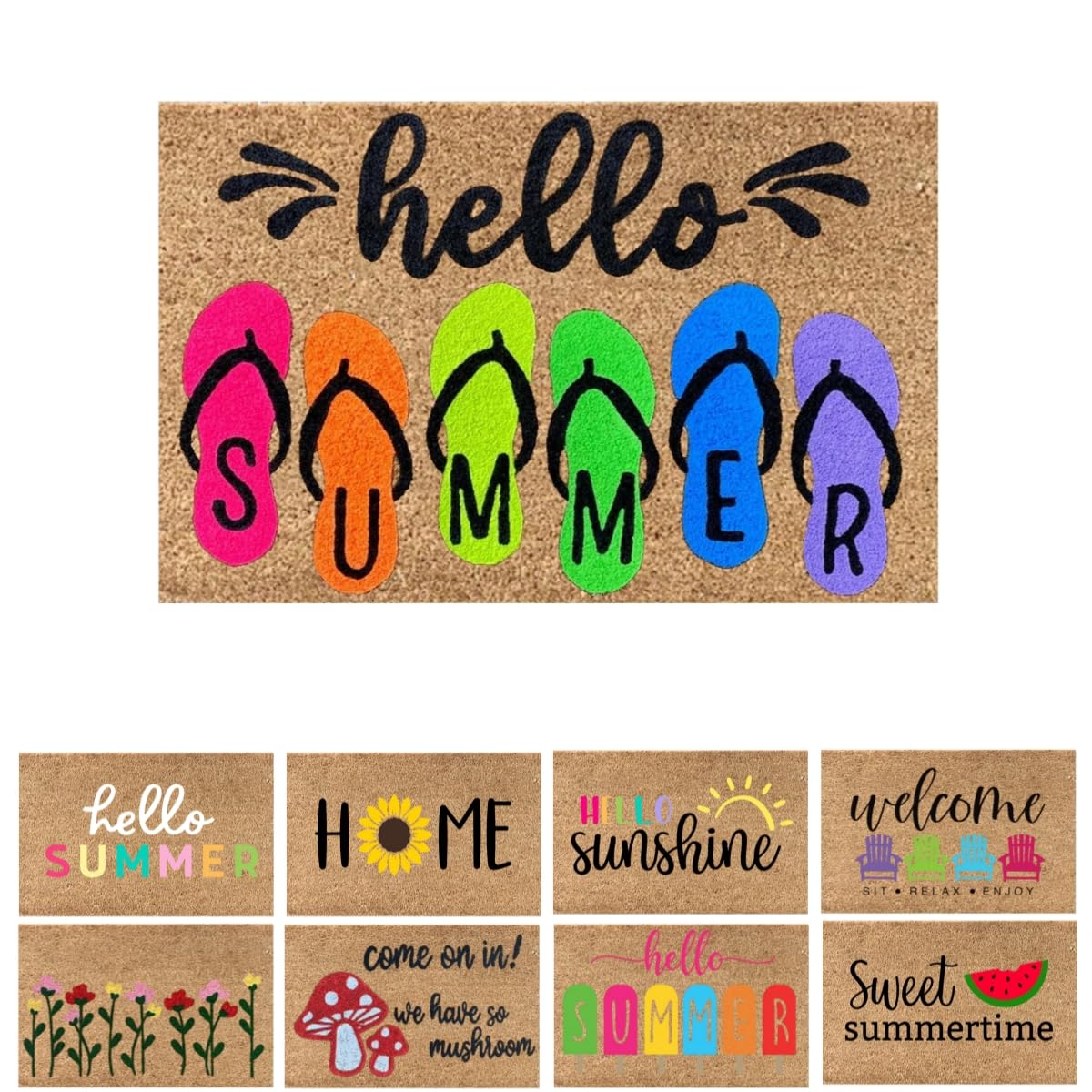 Funny Summer Welcome Doormat - Cute Indoor Floor Mat for Home & Farmhouse - Non-Slip Front Door Mat (16x24 Inches) - Perfect for Entryway, Porch, and Indoor Use