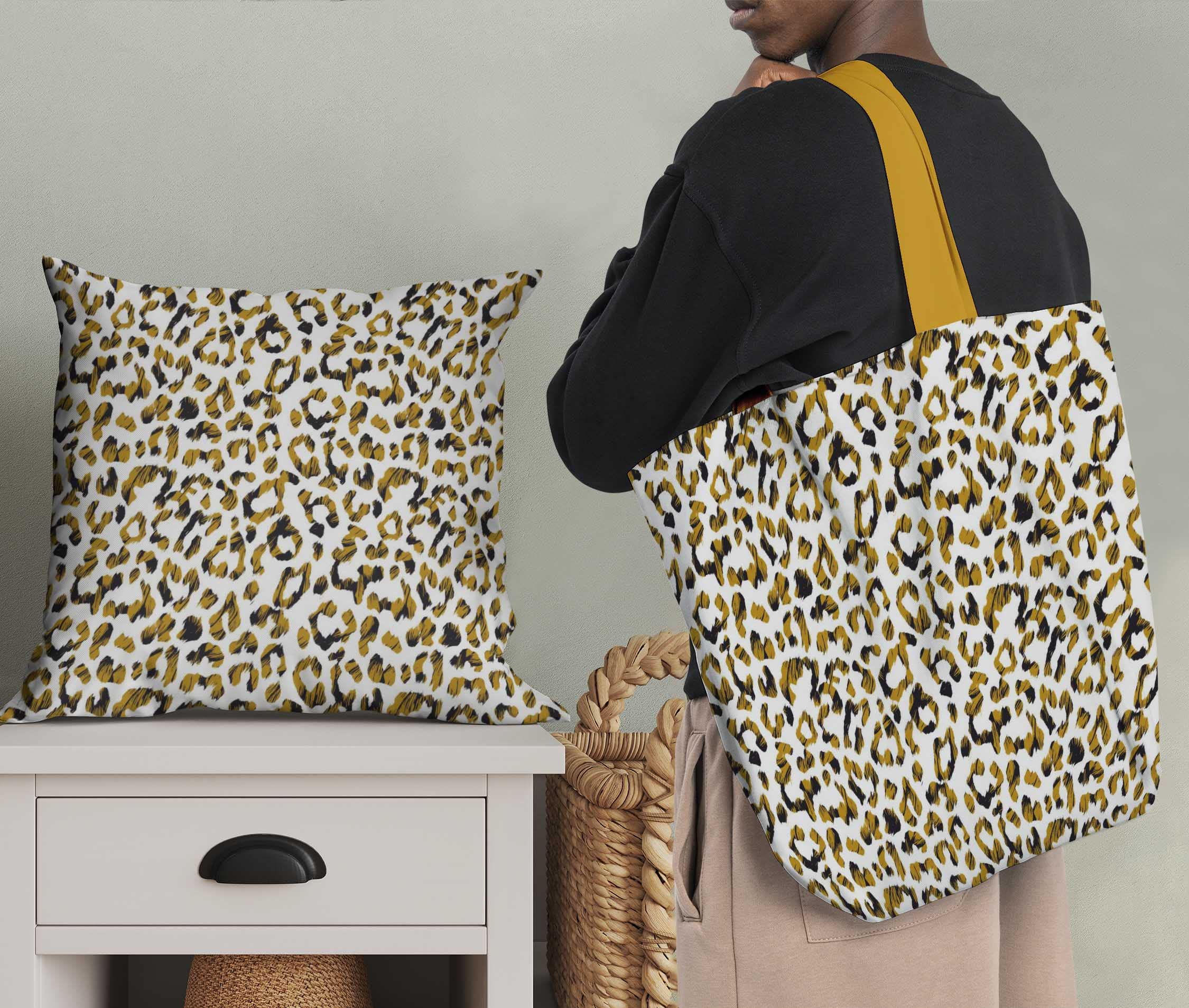 Soimoi Moss Georgette Brown Fabric by The Yard - 42 Inch Wide Leopard Print Animal Skin Textile - Stylish Trendy Printed Fabric for Dresses, Blouses, Scarves & DIY Fashion Projects