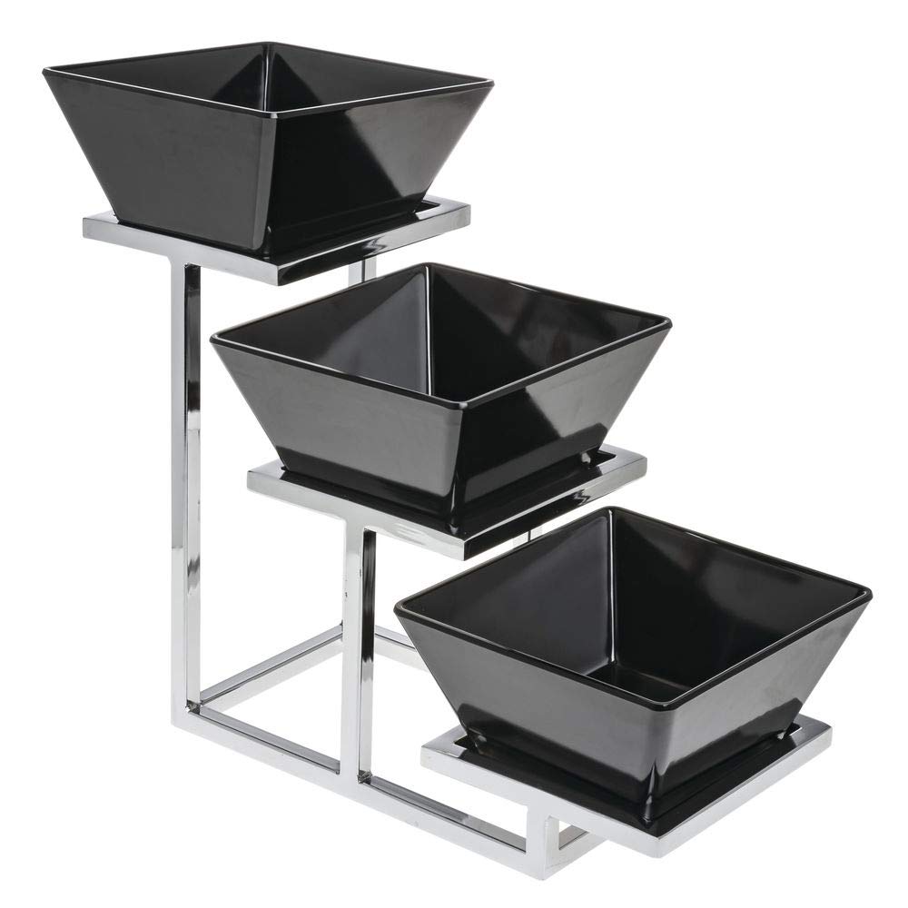 HUBERT Chrome 3-Tiered Buffet Stand for Bowls - 6