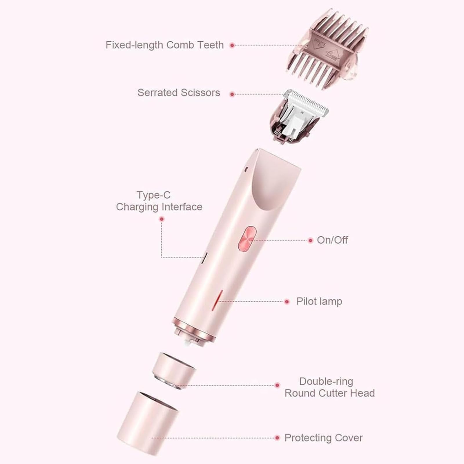 Reshline Electric Shaver & Trimmer - Double Head Detachable Shaver for Men, Cordless Rechargeable Hair Clipper, Beard & Body Grooming Kit (Purple) - Perfect for Travel, Home & Professional Use