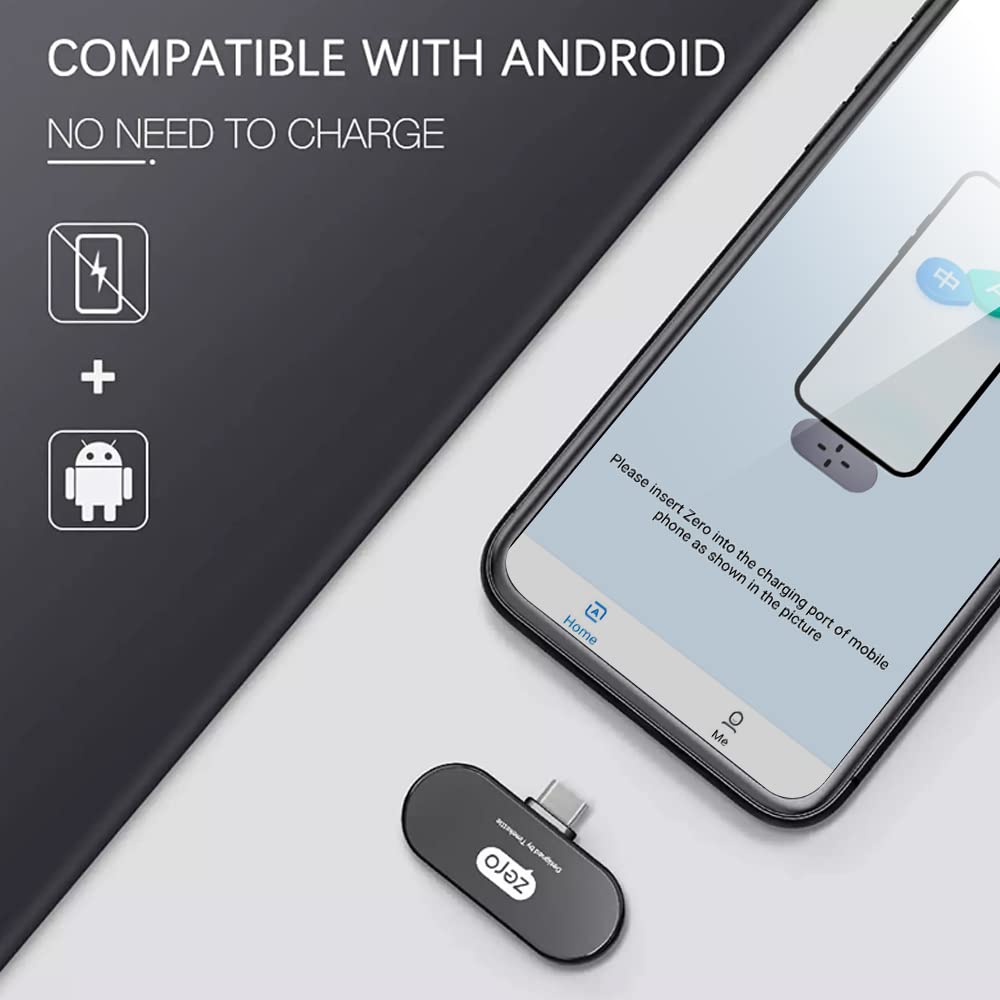 Timekettle Zero Language Translator Device - 40 Languages & 93 Accents Support | Compact Voice Translator & Recorder | Perfect for Travel, Business Meetings & Language Learning | Android Compatible (Not for iPhone15)