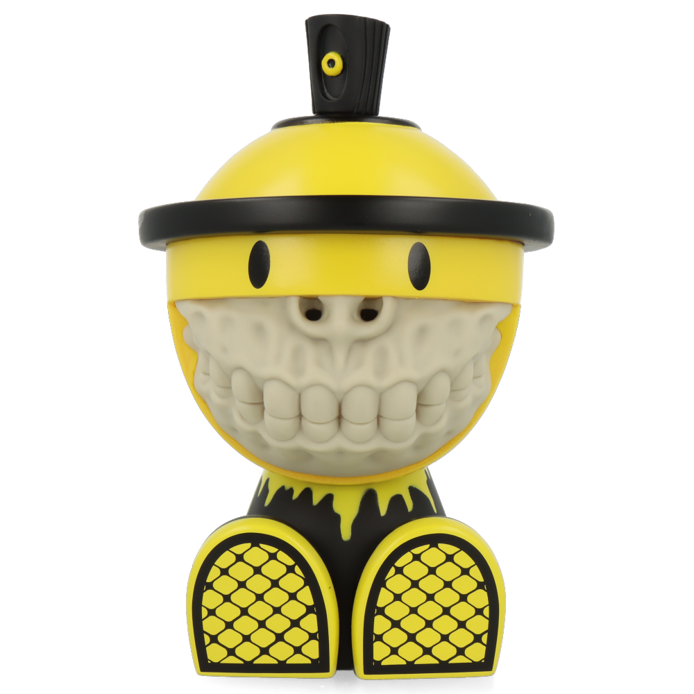 Grinbot OG Yellow by Ron English x Czee13 - Limited Edition Art Toy for Collectors - Perfect for Home Decor, Office Display & Pop Culture Enthusiasts