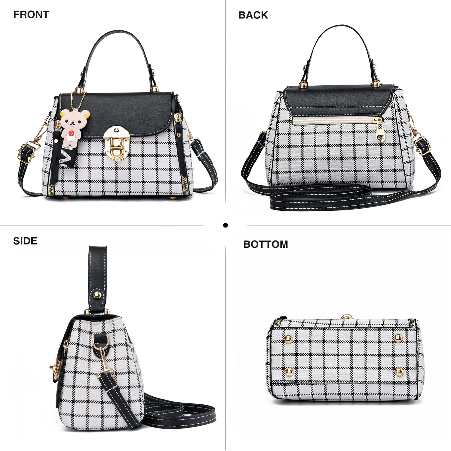 Stylish Xiaoyu Crossbody Bags for Women & Teens - Lightweight Plaid Shoulder Purse & Fashionable Satchel Handbag | Perfect for School, Travel & Everyday Use