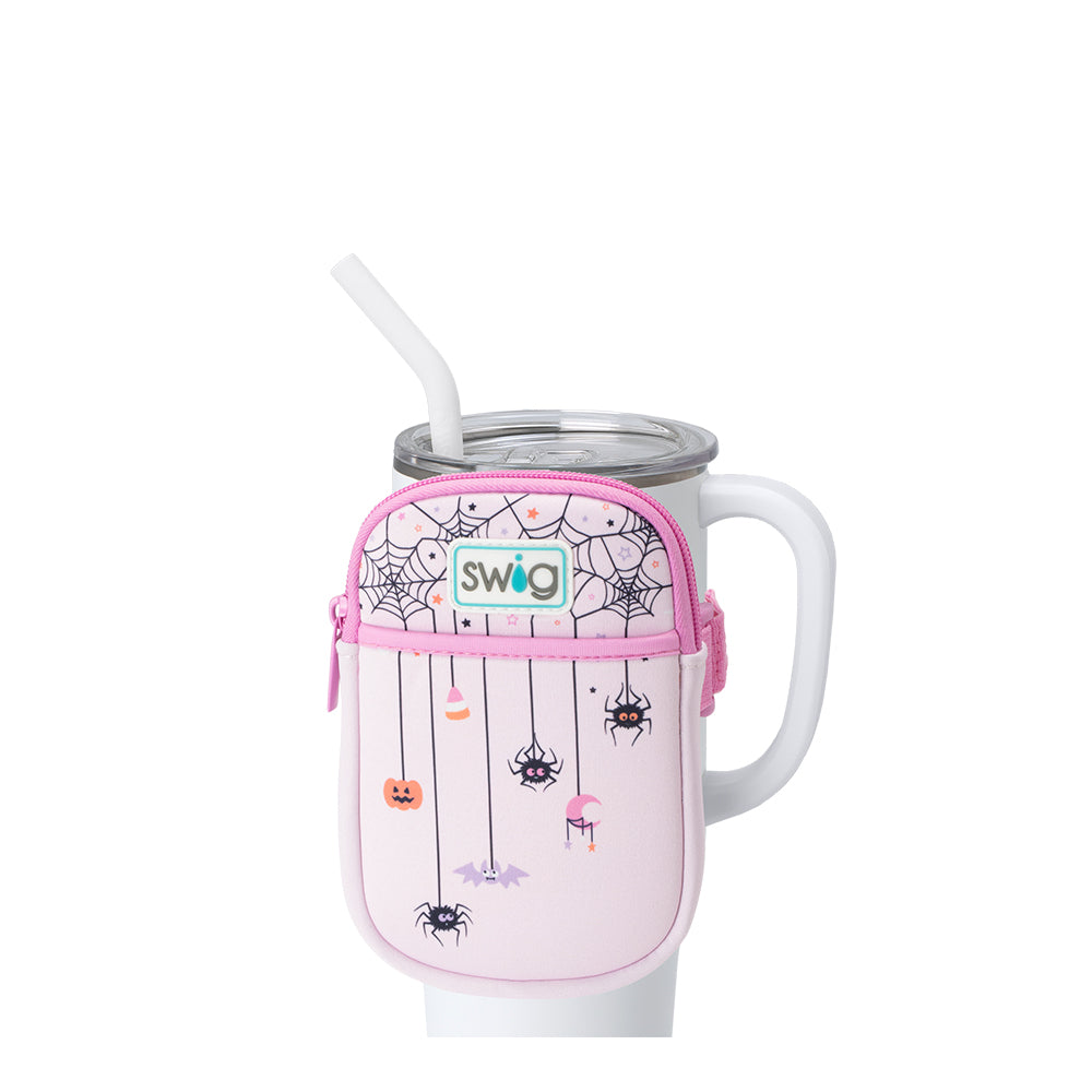 Sweet and Spooky Mega Mug Pouch - Large Insulated Coffee Cup Holder for Halloween Parties, Office Use & Travel