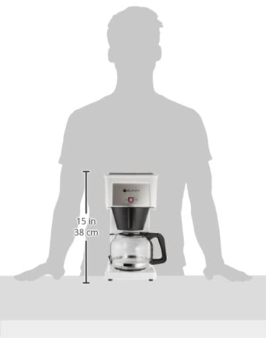 BUNN GRW Velocity Brew 10-Cup Home Coffee Maker - Fast Brewing White Coffee Machine for Office, Kitchen & Breakfast Use