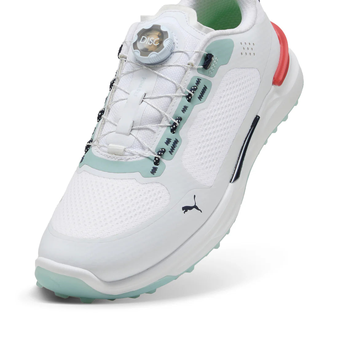 Puma Ignite Elevate 2 Disc Running Shoes for Men - Lightweight White & Mint Sneakers with Disc Closure System - Perfect for Jogging, Gym Workouts and Casual Wear