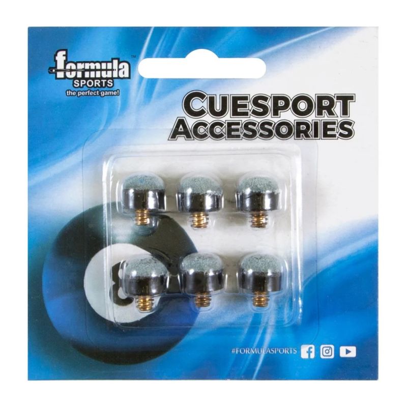 Premium Blue Leather Screw-In Pool Cue Tips - High Performance for Professional Billiards Players - Perfect for Snooker, 8-Ball, and 9-Ball Games