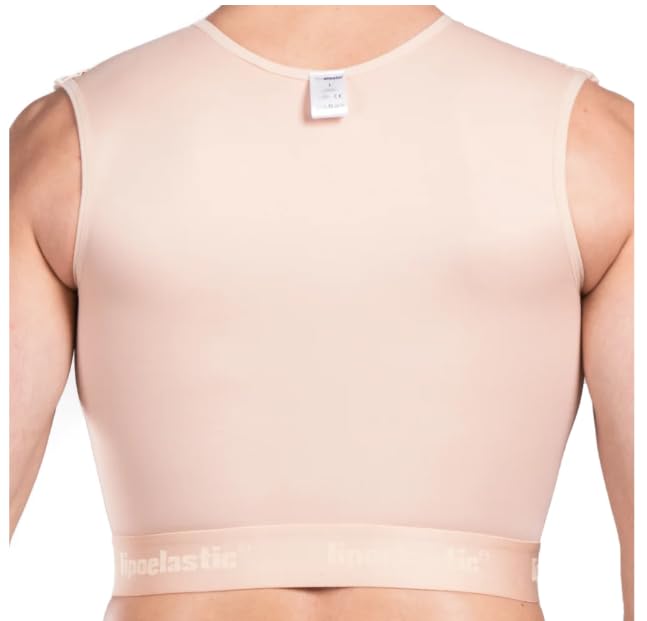 LIPOELASTIC MTmS Comfort - Gynecomastia Compression Vest for Men, Post-Surgery Chest Support, Moisture-Wicking & Breathable Shirt for Daily Wear, Workout & Recovery