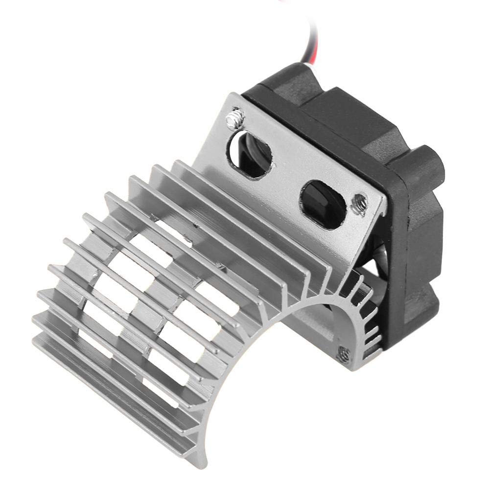Aluminum RC Motor Heat Sink with High-Speed Cooling Fan for 1/10 Scale Electric RC Cars - 380/390 Motor Upgrade Accessory (Silver) | Prevent Overheating for RC Trucks, Buggies & Drift Cars