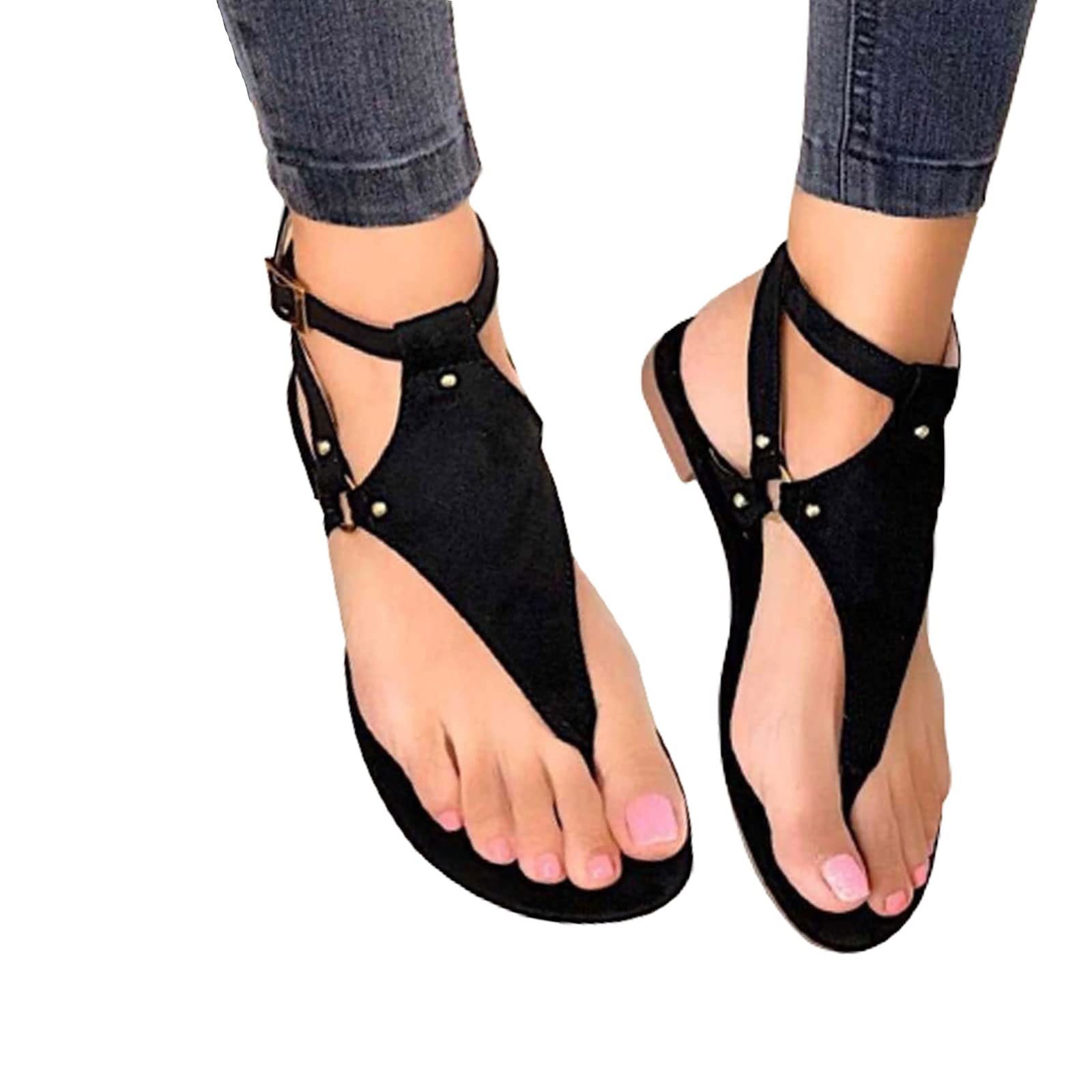 SEAOPEN Women's Comfortable Flip Flops with Arch Support - Strappy Summer Sandals for Walking, Beach, Pool & Casual Outings