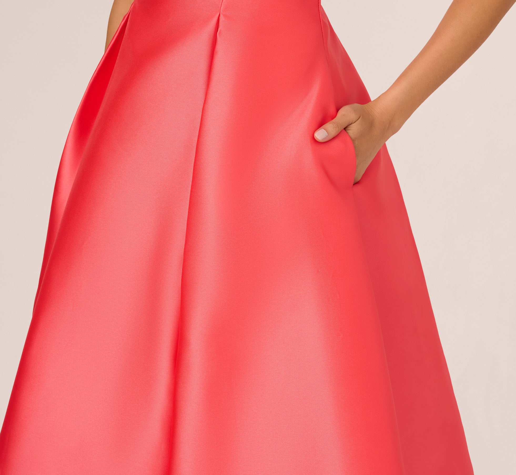 Sleeveless Mikado Fit and Flare Midi Dress with V Back in Desert Flower - Elegant Cocktail Party & Summer Wedding Guest Dress