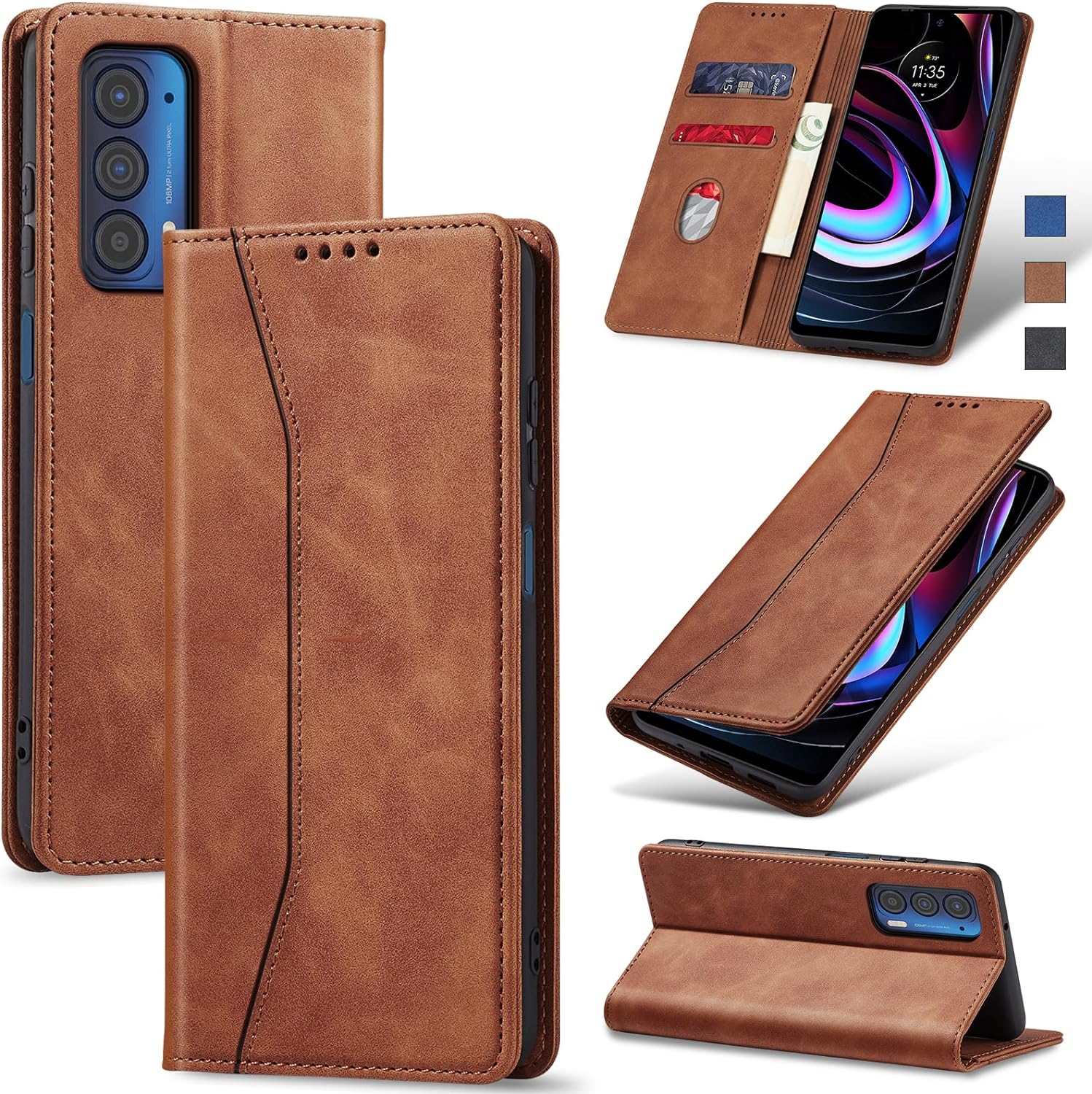 OnePlus 11 5G Leather Magnetic Folio Cover - Premium Protective Phone Case in Black | Slim Fit with Strong Magnetic Closure | Perfect for Work, Travel & Everyday Use