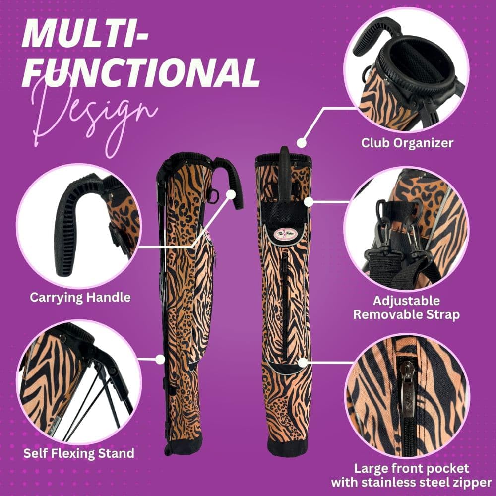 Women's Ultralight Sunday Golf Bag – Taboo Fashions Stand Bag with Self-Flexing Stand & Adjustable Strap | Perfect for Range, Par 3 & Executive Courses | Lightweight Carry for Casual Golfing & Practice Sessions