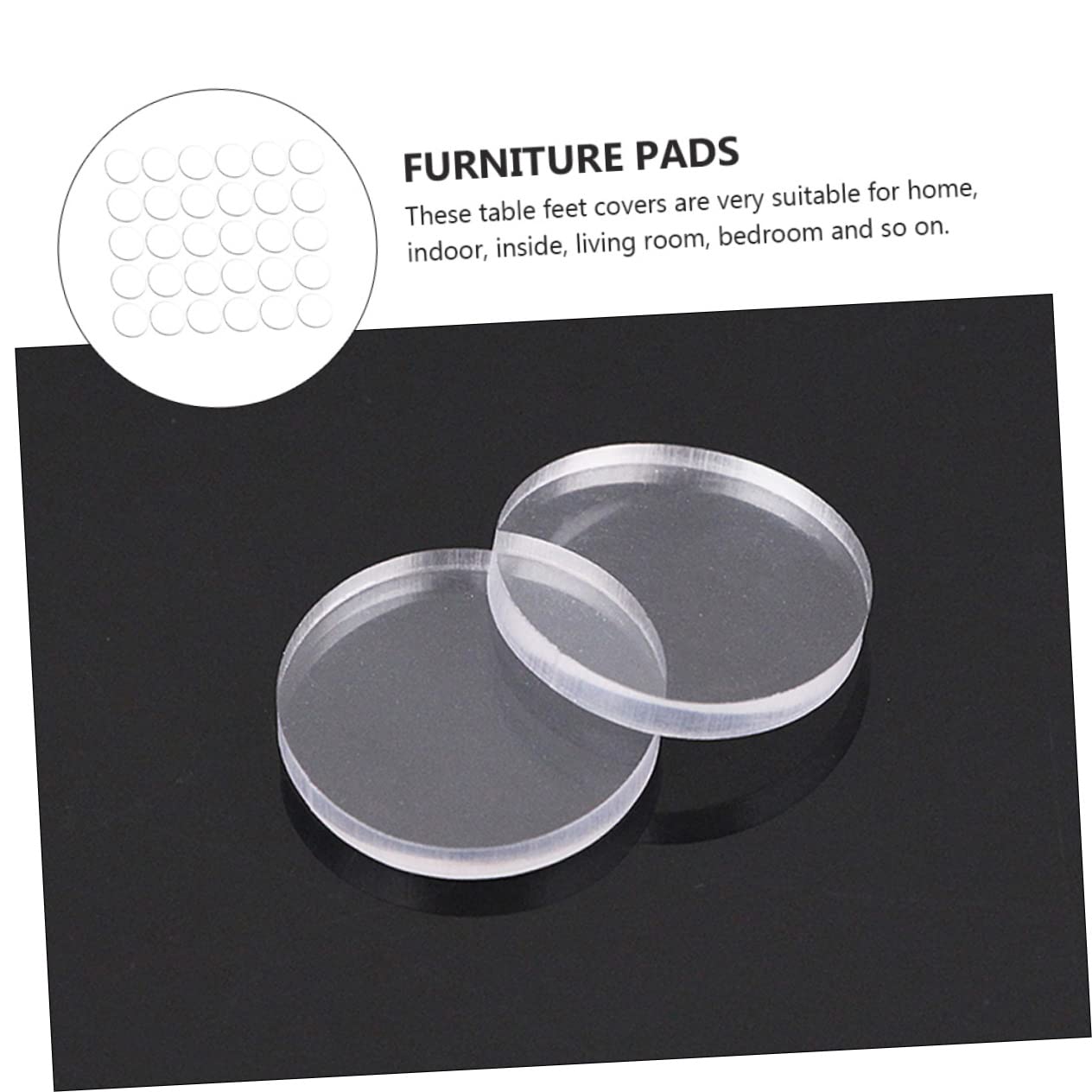 30-Piece Desk Chair Floor Protector Pads - Non-Slip Rubber Mat for Table & Chair Legs, Furniture Floor Protectors for Hardwood & Tile Floors - Home & Office Use