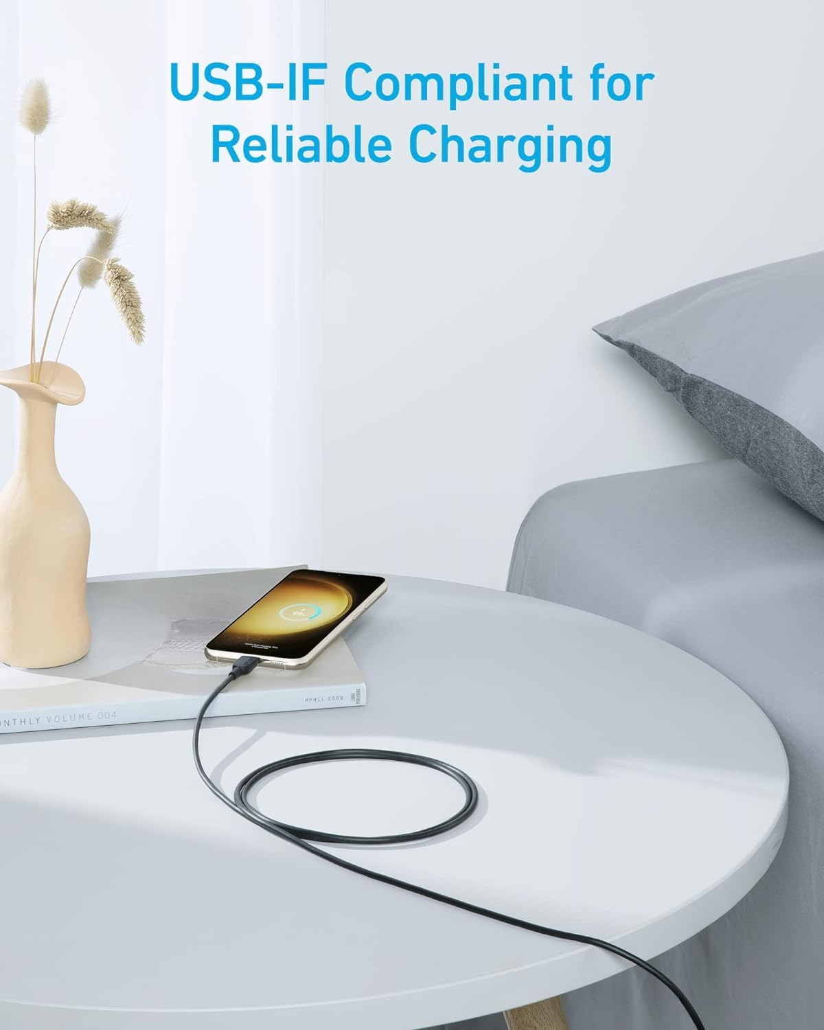 Anker USB C Cable 6ft Fast Charging Cable (60W 3A) for Samsung Galaxy S23, iPad Pro, iPad Air, MacBook Pro, Nintendo Switch - Perfect for Home, Office & Travel Charging