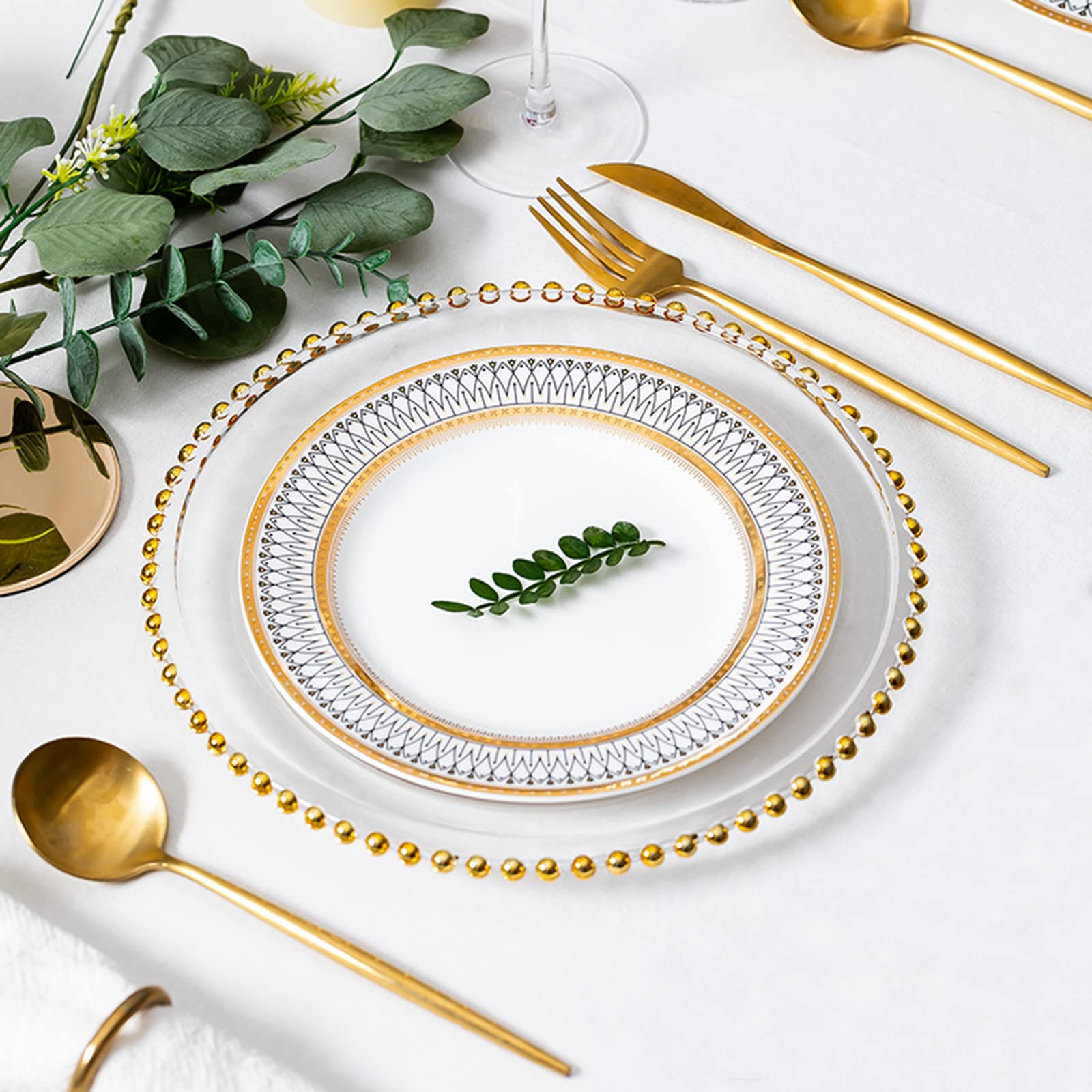 24-Piece Bone China Dinnerware Set - Elegant White Porcelain Plates & Bowls for 4, Complete Kitchen Tableware Service | Perfect for Family Dinners, Holiday Entertaining & Restaurant Use