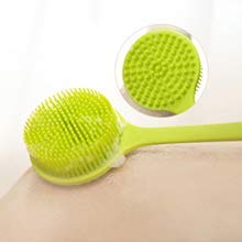 NILKANTH® Silicone Back Scrubber with Long Handle - Exfoliating Bath Body Brush for Shower, Massage & Improved Circulation - Green - Perfect for Deep Cleaning, Relaxation & Skin Care Routine