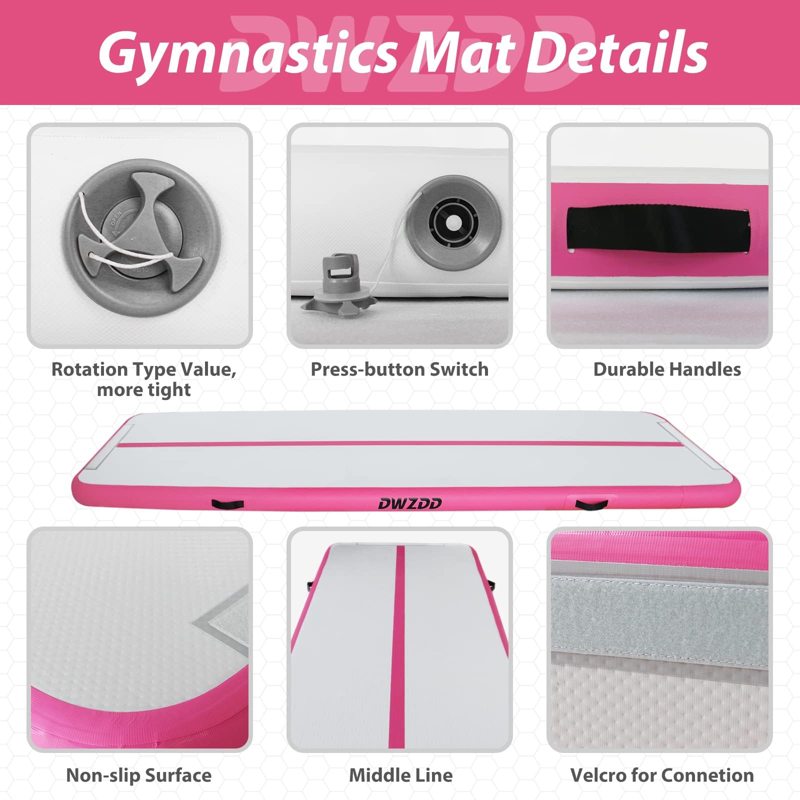 **10ft/13ft/16ft/20ft Inflatable Gymnastics Air Mat - Portable Tumbling Track for Home, Gym, Training & Cheerleading - Includes Electric Pump - Perfect for Indoor Practice, Backyard Play & Water Activities**